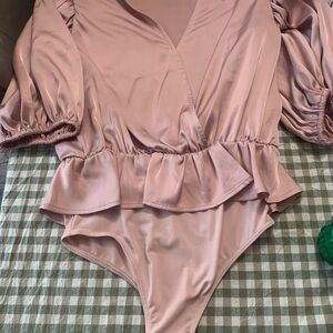 Express Mauve Ruffle Bodysuit